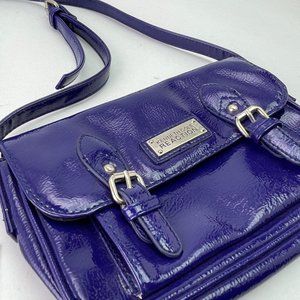 NWT Kenneth Cole Reaction Mini Crossbody Purse, Purple Patent Faux Leather